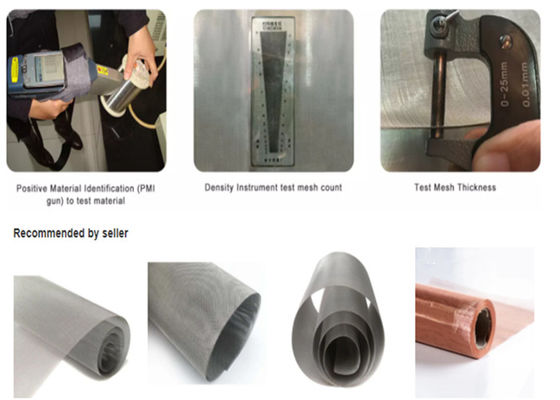 شبكة أسلاك الفولاذ المقاوم للصدأ 100 ميكرون فائقة النعومة مدورة 316L 100μm