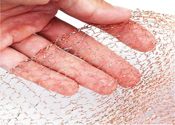 شبكة محبوكة من النحاس بطول 30 مترًا 10 15 20 سم عرض 0.20 مم سلك ضياء السطح المموج