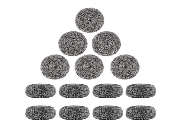 2 * 6 سم 7.5 جرام كرة تنظيف من الفولاذ المقاوم للصدأ / منظف المطبخ المعدني الفضي