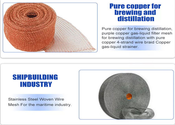 العرض 400 مم 0.25 مم شبكة معدنية محبوكة مموج / شقة لديميستر