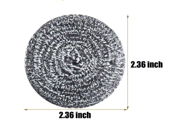 2 * 6 سم 7.5 جرام كرة تنظيف من الفولاذ المقاوم للصدأ / منظف المطبخ المعدني الفضي